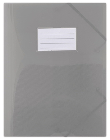 Teczka z gumką DONAU, PP, A4, 480mikr., 3-skrz., półtransparentna dymna