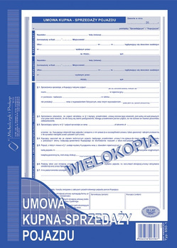 UMOWA KUPNA - SPRZEDAŻY POJAZDU A4 (WIELOKOPIA)