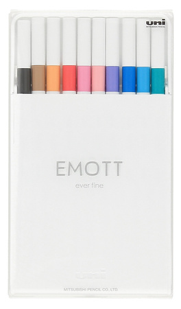 Cienkopisy Uni Emott No.2 0.4mm 10 kolorów