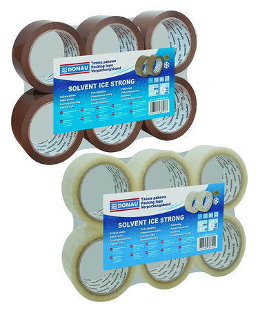 Taśma pakowa DONAU Solvent , 48mm, 60m, 42mikr., brązowa