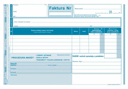 FAKTURA PROCEDURA MARŻY A5 (O+1K)