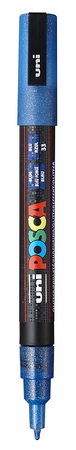 Marker z farbą plakatową Uni POSCA PC-3ML brokatowy niebieski