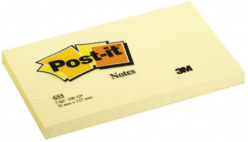 KARTECZKI POST-IT 76x127mm ŻÓŁTE (100)