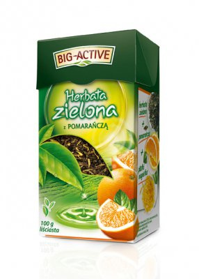 Herbata Big-Active 100g zielona z pomarańczą