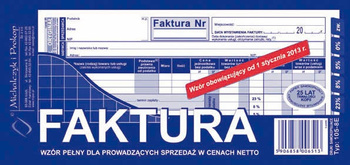 FAKTURA VAT 1/3 A4 (O+1K)