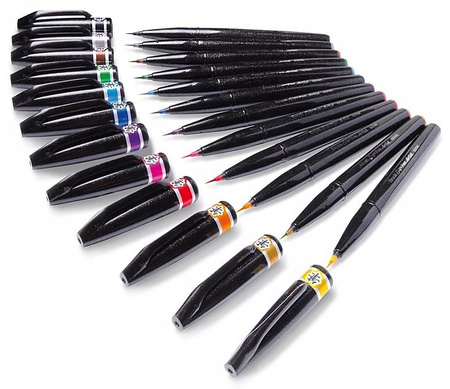 Pisaki pędzelkowe Pentel Brush Sign Pen Artist SESF30C 12 kolorów