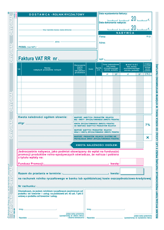 FAKTURA VAT RR A5 (O+1K)