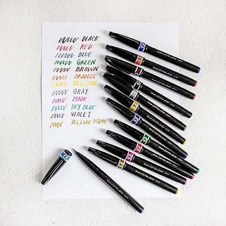 Pisaki pędzelkowe Pentel Brush Sign Pen Artist SESF30C 12 kolorów