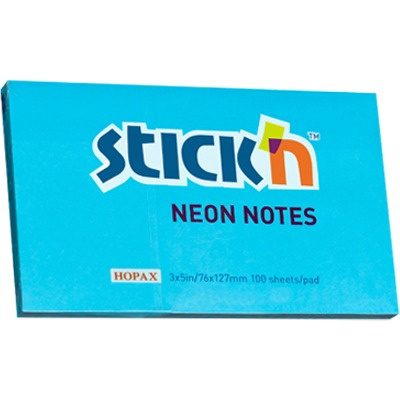 KARTECZKI STICK'N 76*127mm NIEBIESKIE NEON (100)