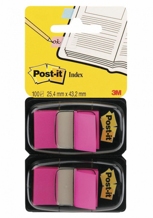 Zakładki Post-it 25.4x43.2mm jaskraworóżowe (2x50)