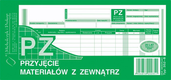 PRZYJĘCIE MATERIAŁU Z ZEWNĄTRZ 1/3 A4 (WIELOKOPIA)