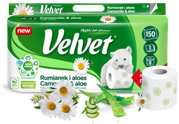 Papier toaletowy Velvet Rumianek i aloes (8+2)