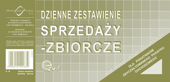 DZIENNE ZESTAWIENIE SPRZEDAŻY - ZBIORCZE 1/3 A4