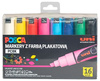 Markery z farbą plakatową Uni POSCA PC-8K 16 kolorów