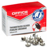 Pinezki klasyczne OFFICE PRODUCTS, 100szt., srebrne