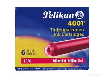 Naboje do pióra wiecznego krótkie czerwone PELIKAN