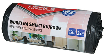 Worki na śmieci Office Products 120L LDPE czarne (25)