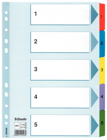 PRZEKŁADKI MYLAR ESSELTE A4 1-5