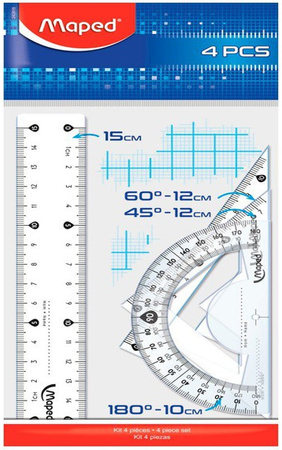 Zestaw Maped Start: linijka 15cm 2 ekierki kątomierz
