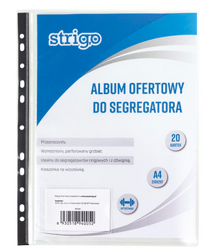 Album ofertowy wpinany Strigo A4 20k transparentny