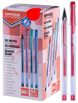 Długopisy żelowe Office Products Classic 0.5mm czerwony