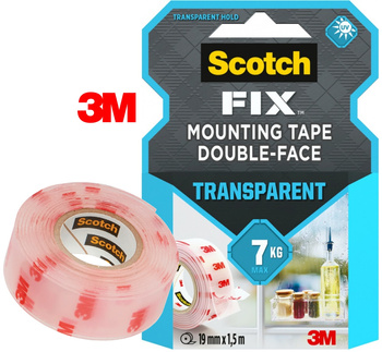 Taśma montażowa Scotch Fix 19mm/1.5m transparentna