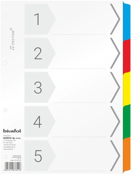 Przekładki kartonowe Biurfol A4 5 kart