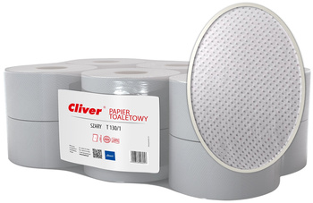 Papier toaletowy Cliver 130m 1w makulatura szary (12)