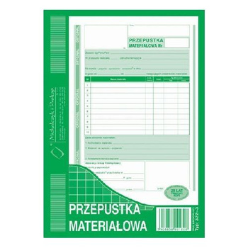 PRZEPUSTKA MATERIAŁOWA A5 (O+1K)