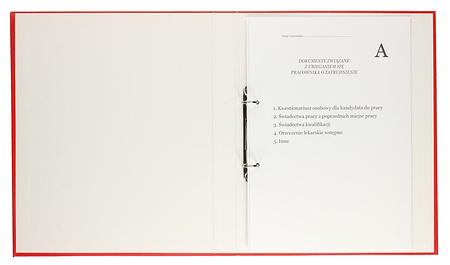 Teczka do akt osobowych Barbara A4/32mm 2R czerwona