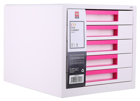 Pojemnik 5 szuflad Deli Rio biało-różowy