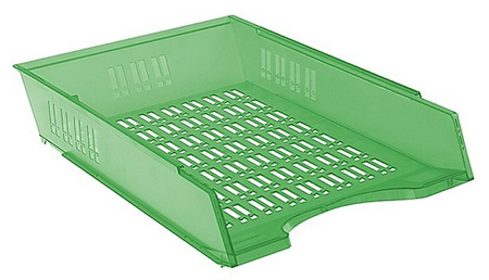 Szufladka na biurko DONAU, 370x256x70mm, ażurowa, transparentna zielona