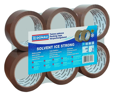 Taśma pakowa DONAU Solvent , 48mm, 60m, 42mikr., transparentna