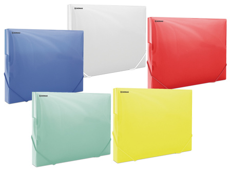 Teczka z gumką przestrz. DONAU, PP, A4/30, 700mikr., transparentna zielona