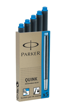 NABOJE ATRAMENTOWE PARKER QUINK ZMYWALNE NIEBIESKIE (5)
