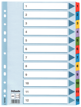 PRZEKŁADKI MYLAR ESSELTE A4 1-12