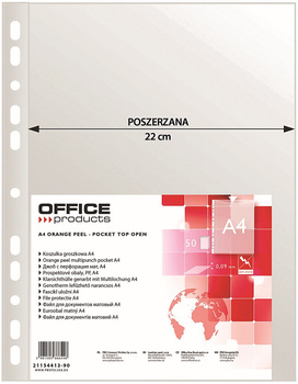 Koszulki Office Products A4/90µm poszerzane groszkowe (50)