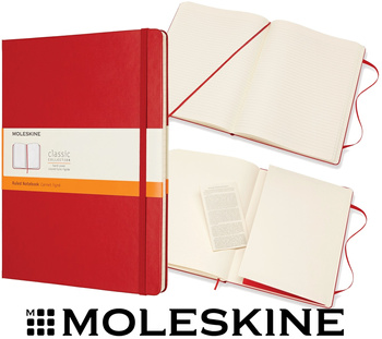 Notatnik Moleskine Classic XL (19x25cm) linie czerwony