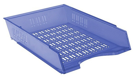 Szufladka na biurko DONAU, 370x256x70mm, ażurowa, transparentna niebieska