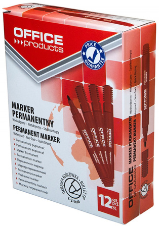 Marker permanentny Office Products 1-3mm okragły czerwony