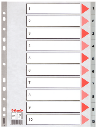PRZEKŁADKI PP ESSELTE A4 1-10