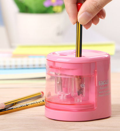 Temperówka na baterie Eagle EG-5161USB 2 otwory różowa