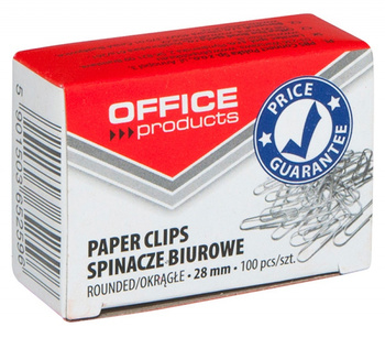 Spinacze biurowe Office Products 28mm okrągłe (100)