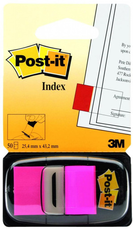 ZAKŁADKI POST-IT 25*43mm RÓŻOWE (50)