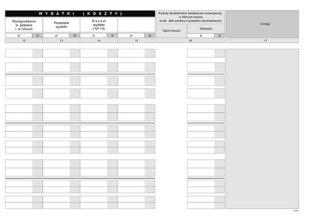 PODATKOWA KSIĘGA PRZYCHODÓW I ROZCHODÓW A4
