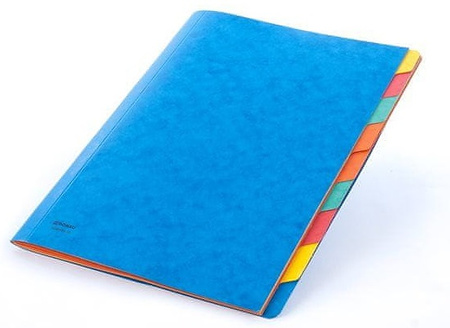 Teczka z gumką DONAU, preszpan, A4, 9 przekładek, niebieska