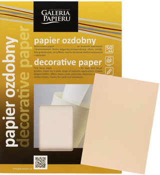 Papier ozdobny Galeria Papieru A4/110g Laid beżowy (50)