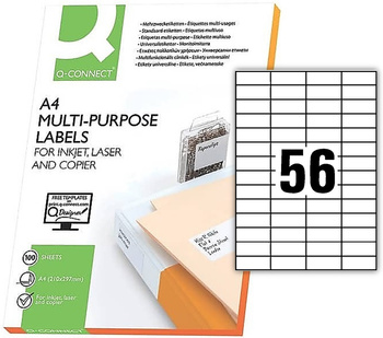 Etykiety Q-Connect A4 52.5x21.2mm białe (100)