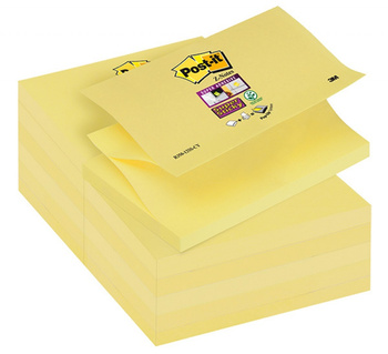 KARTECZKI POST-IT SUPER STICKY Z-NOTES 76x127mm ŻÓŁTE (90)