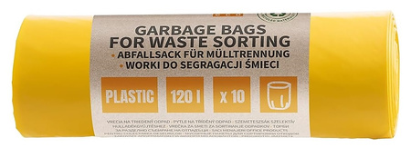 Worki na śmieci DONAU ECO, do segregacji plastiku, 120l, 10 szt., żółte 